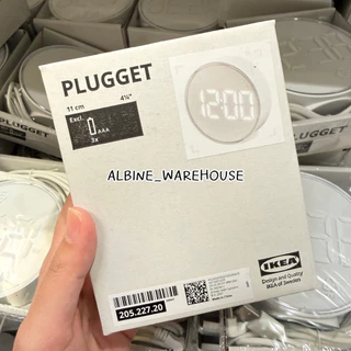 ⏰ นาฬิกาปลุกดิจิทัล IKEA PLUGGET สีขาว 11 ซม. | ปรับความสว่างได้ 3 ระดับ ใช้ USB หรือถ่าน พร้อมนาฬิกาปลุก ของแท้ IKEA