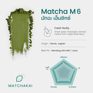 MatchaKai | ผงชาเขียวมัทฉะ | Matcha รุ่น M6 ขนาด 1 kg | Yame ,Fresh Green, Nutty