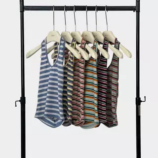 Atipashop - Sicily Halter Top เสื้อคล้องคอผ้าร่อง ยืดเยอะใส่สบาย