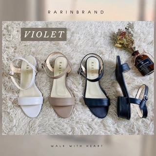 Rarin [ Violet ] 36 - 41 รองเท้ารัดส้น 1 นิ้ว หนังนิ่ม ใส่สบาย เดินได้ทั้งวัน **ไซส์ปกติ เท้าอวบ/อูม บวกเพิ่ม**