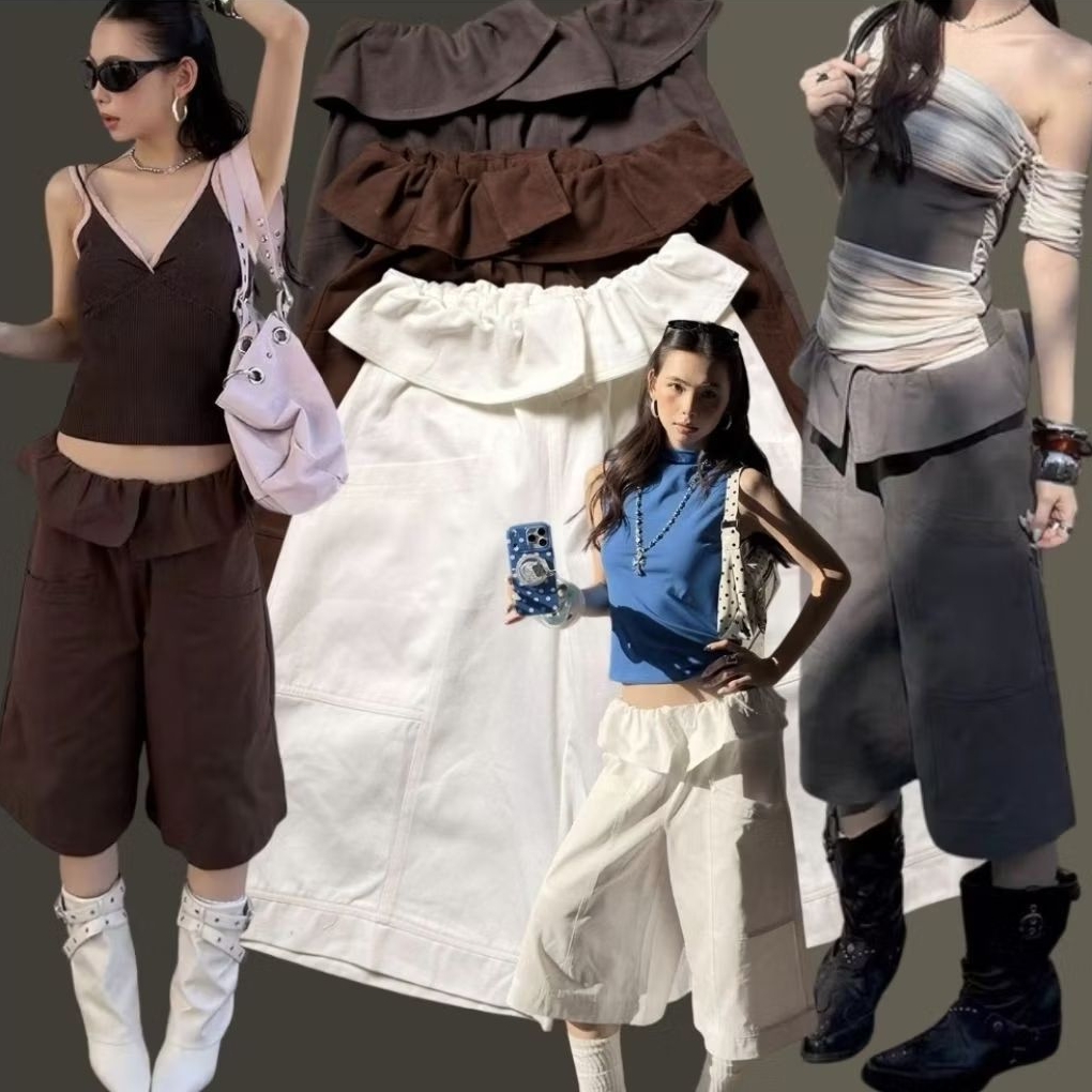 Jorts pants ดีเทลพับขอบเอว น่ารักมาก