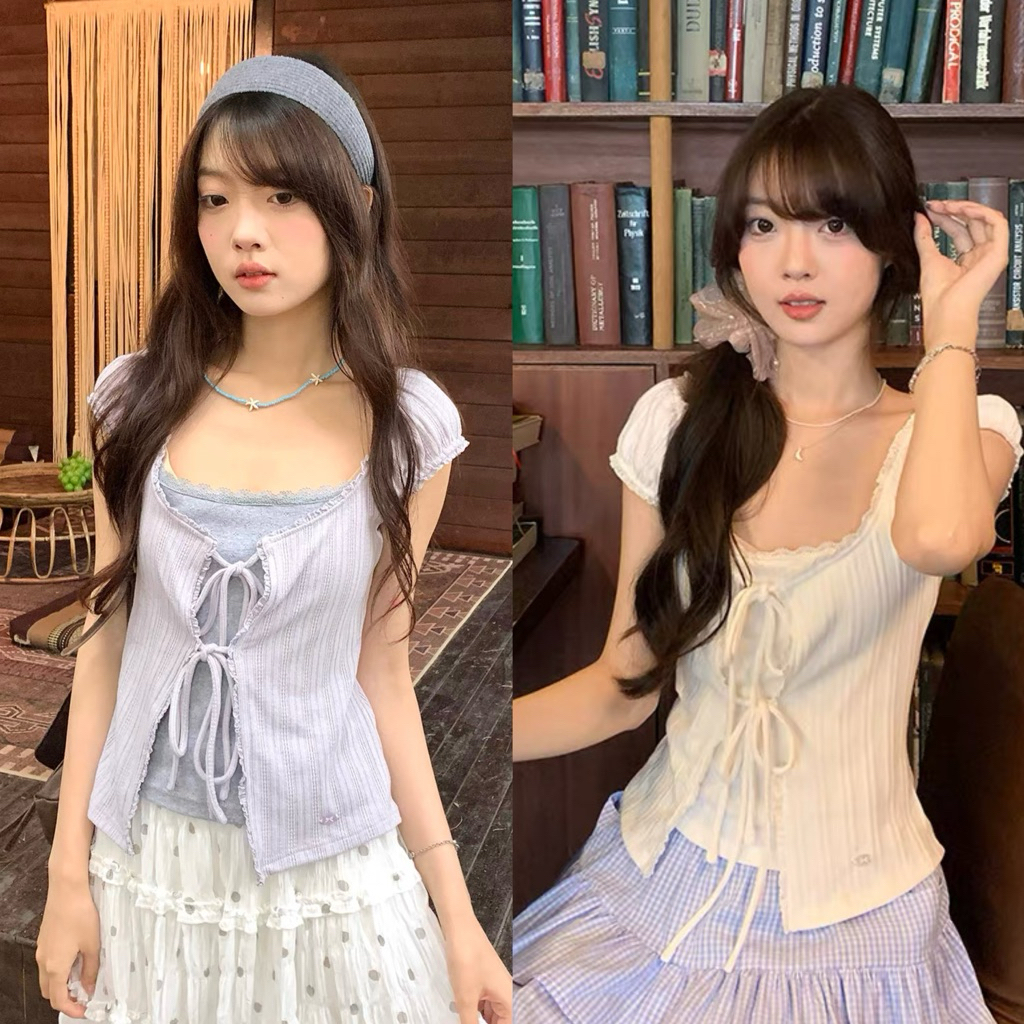 Somedays l Tiara Top เสื้อเลเยอร์2ชั้น เป็นงานเย็บติดนะคะ ผ้านุ่มพรีเมียม