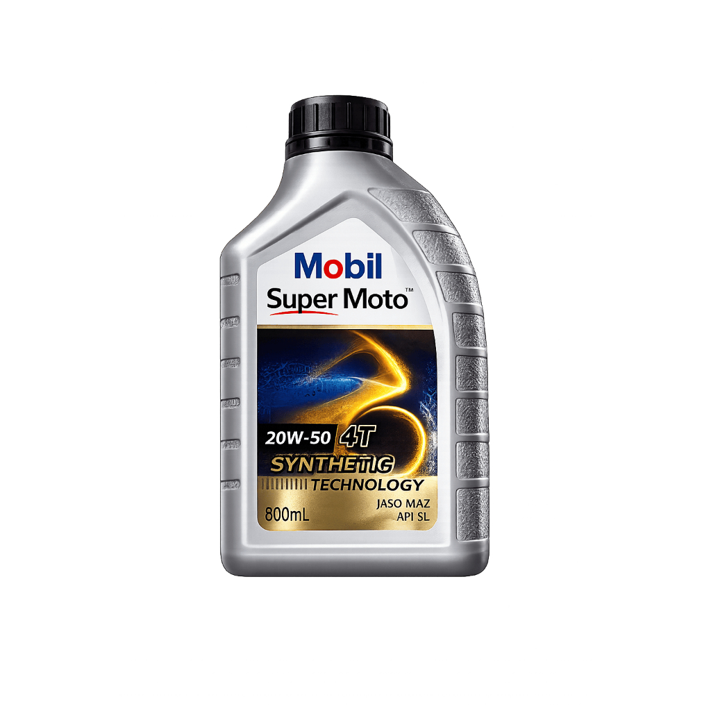 (ขวด) น้ำมันเครื่อง โมบิล 20w - 50 Mobil Super Moto 4T SYNTHETIC 20w-50 0.8L