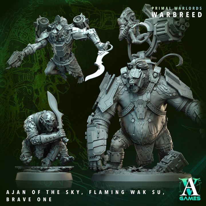 Primal Warlords : Warbreed : Collection : Miniature Resin โมเดลบอร์ดเกม ผลิตตามสั่ง DnD Tabletop Cla