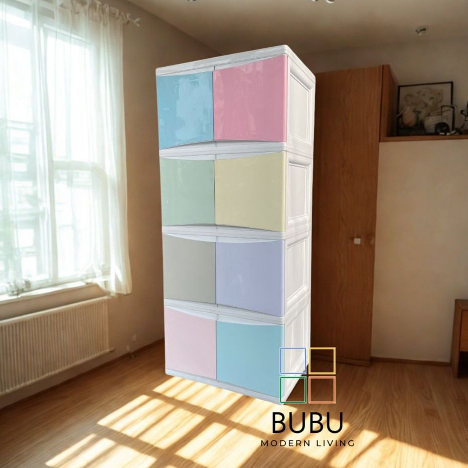 ตู้พลาสติก 3ชั้น/4 ชั้น รุ่น Color Vid S6 | บานเปิดนูน ฝาสวิง | สีPastel | สวย เรียบหรู มินิมอล | แบบน็อคดาวน์