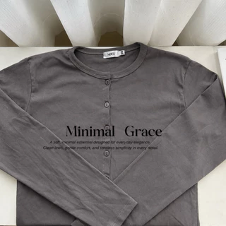 Minimal Grace เสื้อแขนยาวกระดุมหน้า ผ้ายูนิ ไม่ต้องรีด