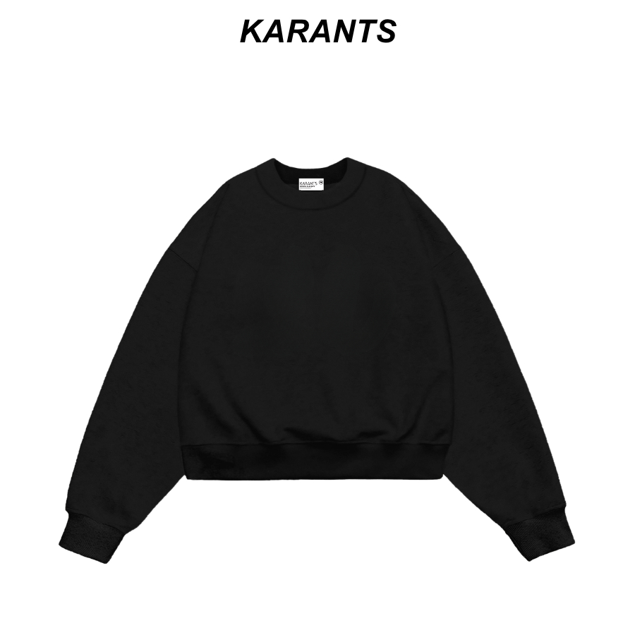 [เคลียร์สต็อก] Karants เสื้อสเวตเตอร์ Boxy ผ้าสำลี 2 หน้า สีพื้น สำหรับผู้ชายและผู้หญิง Unisex - AK82