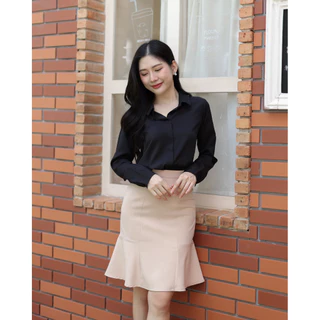 🚀มีส่งด่วน !! 💥เสื้อเชิ้ตเเขนยาว ผู้หญิง คัทติ้งเนี้ยบใส่สวย สีพื้น ชุดทำงาน[ ทรงเสื้อ free size ] #L154SHOP_407