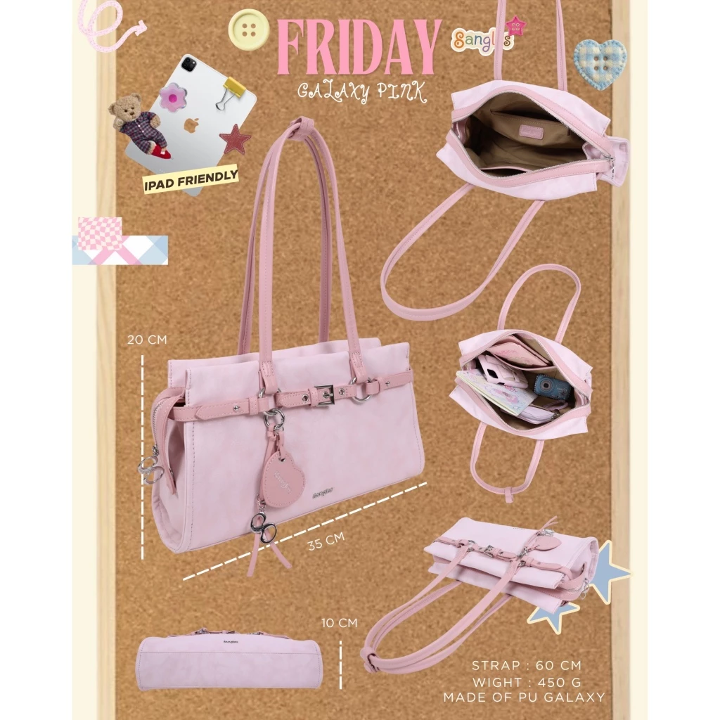 8anglesshop- กระเป๋า Friday พร้อมส่ง 🧤🍒 size 12.5 นิ้ว ใส่IPADได้ #กระเป๋าbelt #กระเป๋าสะพายไหล่ 8angles E002 thumbnail 8