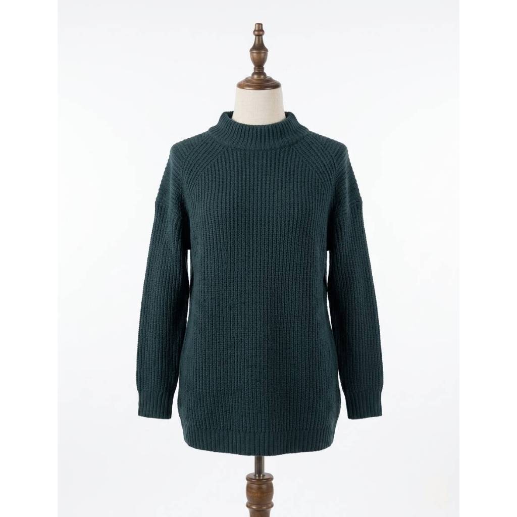 เสื้อไหมพรมคอปีน GU สีเขียว มือสอง ไซส์ M