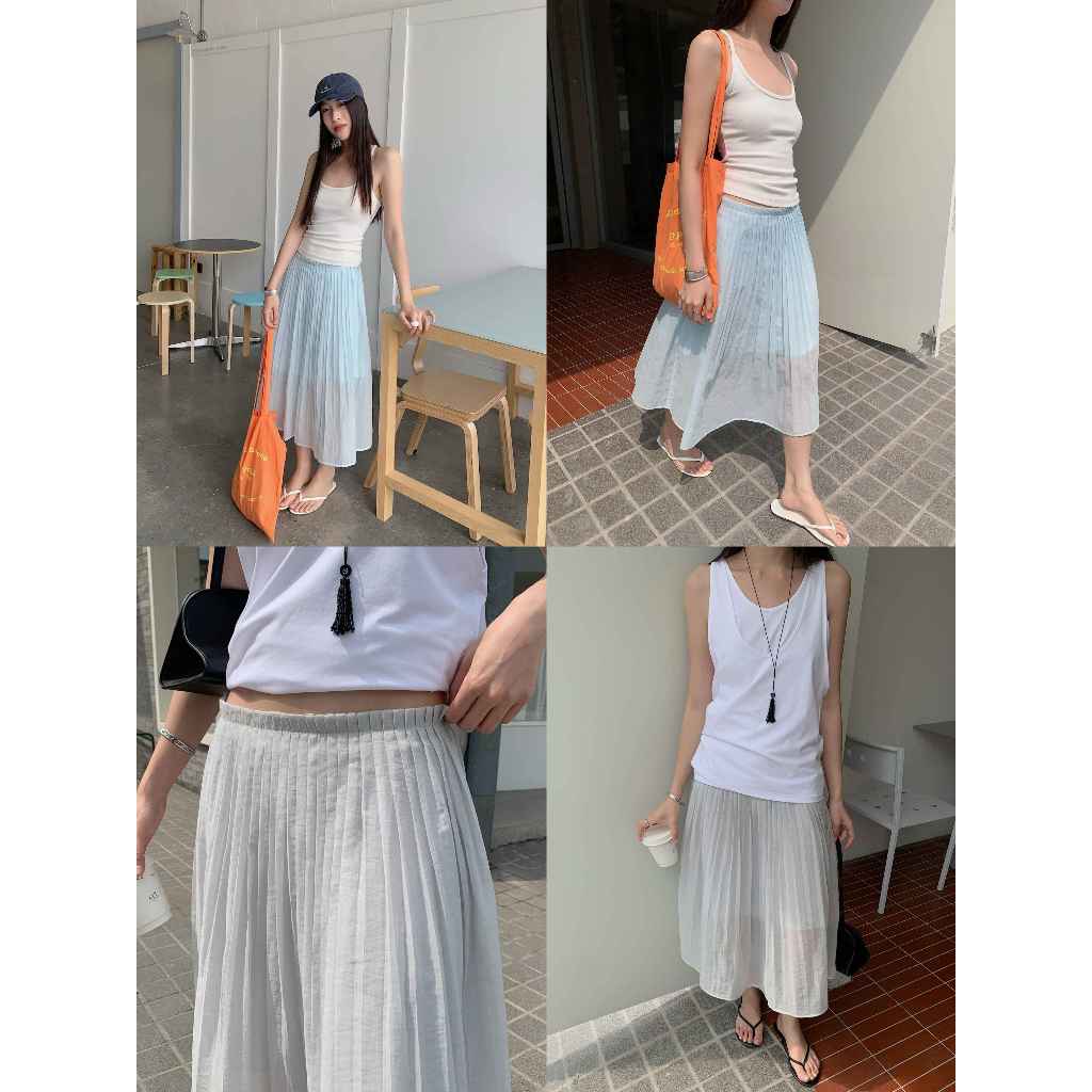 INBYIN - กระโปรงอัดพลีท PLEATED WAIST SKIRT - I3713