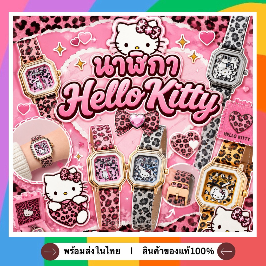 (❌หมด❌)นาฬิกาข้อมือHolle Kitty ลายเสือ