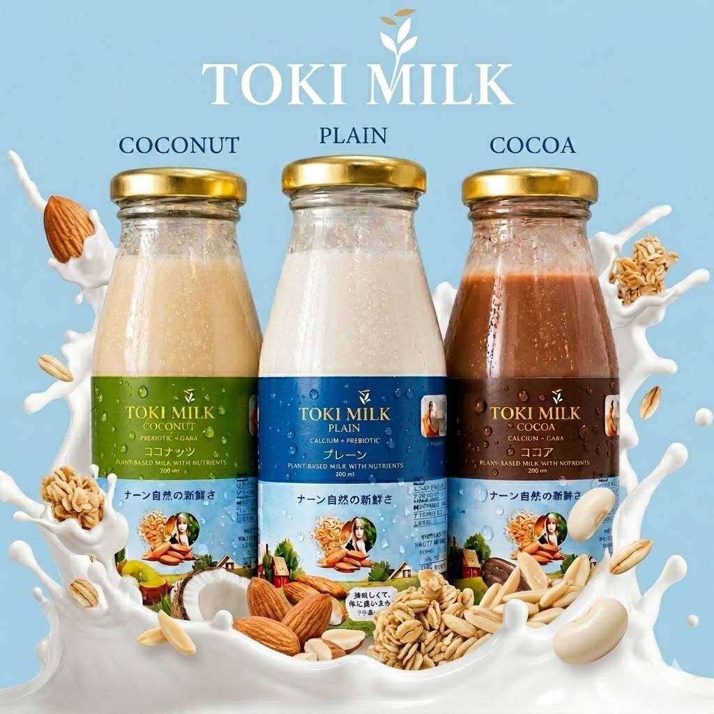 Toki milk นมพืชเเคลเซียมสูงแลคโตสฟรี สูตรคลีน ออร์แกนิค ไร้สารก่อมะเร็ง ยกลัง 24 ขวด