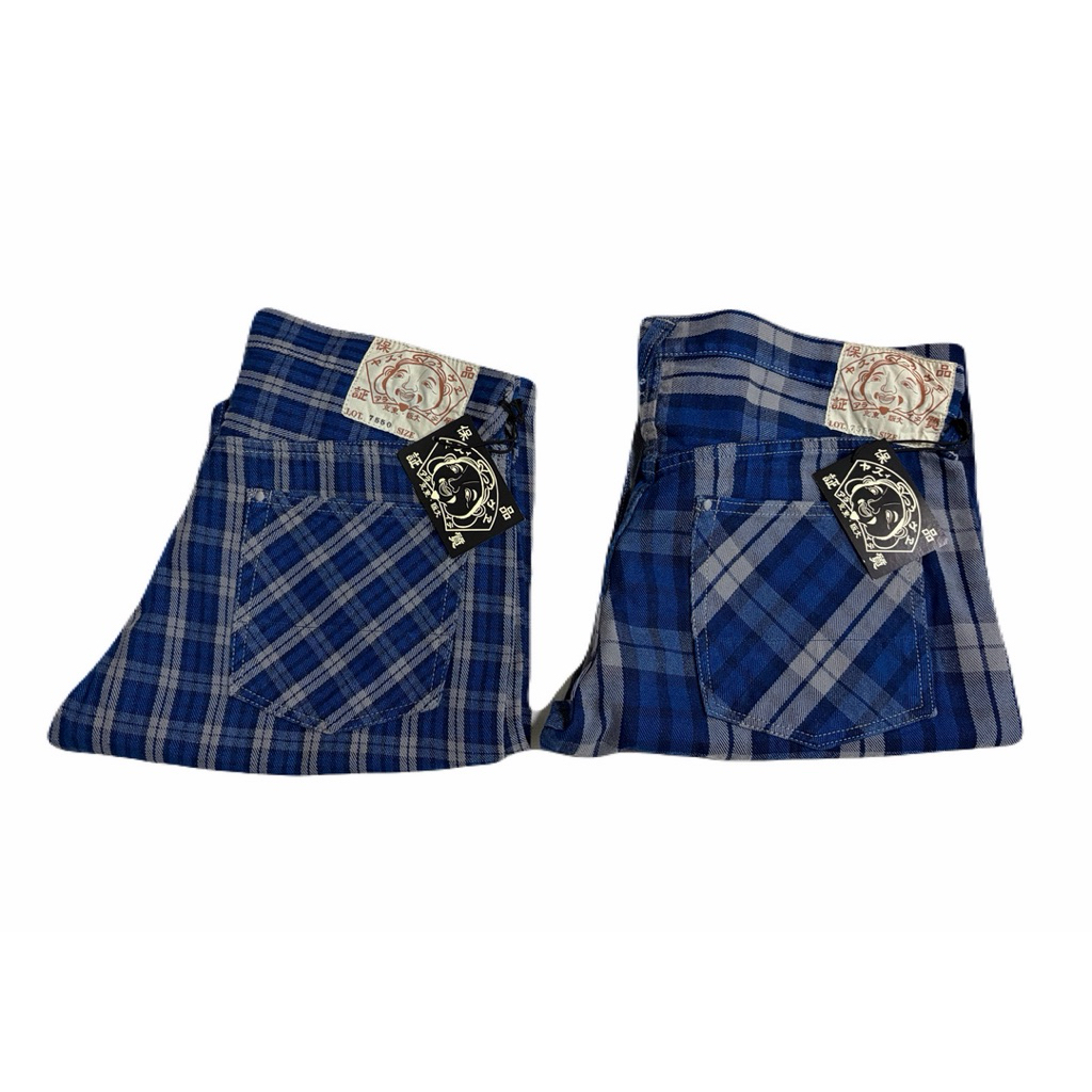 กางเกงขาสั้น Evisu lot 7550 ลายสก็อต Made in Japan