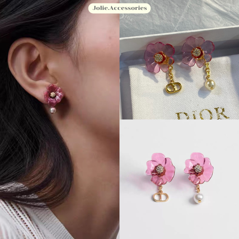 (D264) ต่างหู D  มาใหม่ชนshop งานสวย ลัคชูสุดๆ มีปั๊มตัวแบรนด์ ♡