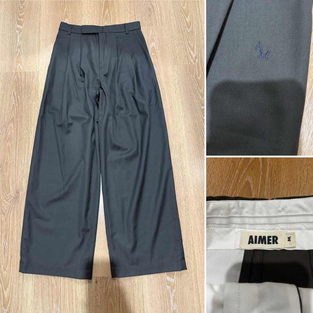 (ใช้โค้ดลดได้) aimerwoman essential trouser สีน้ำตาลเข้ม
