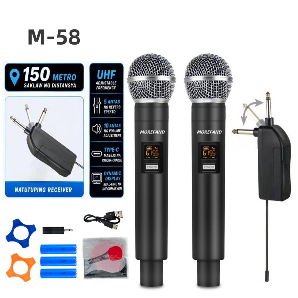 ไมโครโฟนไร้สาย ระยะรับ 150M UHF FM รอบการชาร์จโดยไม่มีการรบกวน KTV การแสดงบนเวทีวงดนตรีโดยใช้ COD ไมโคไม โคร