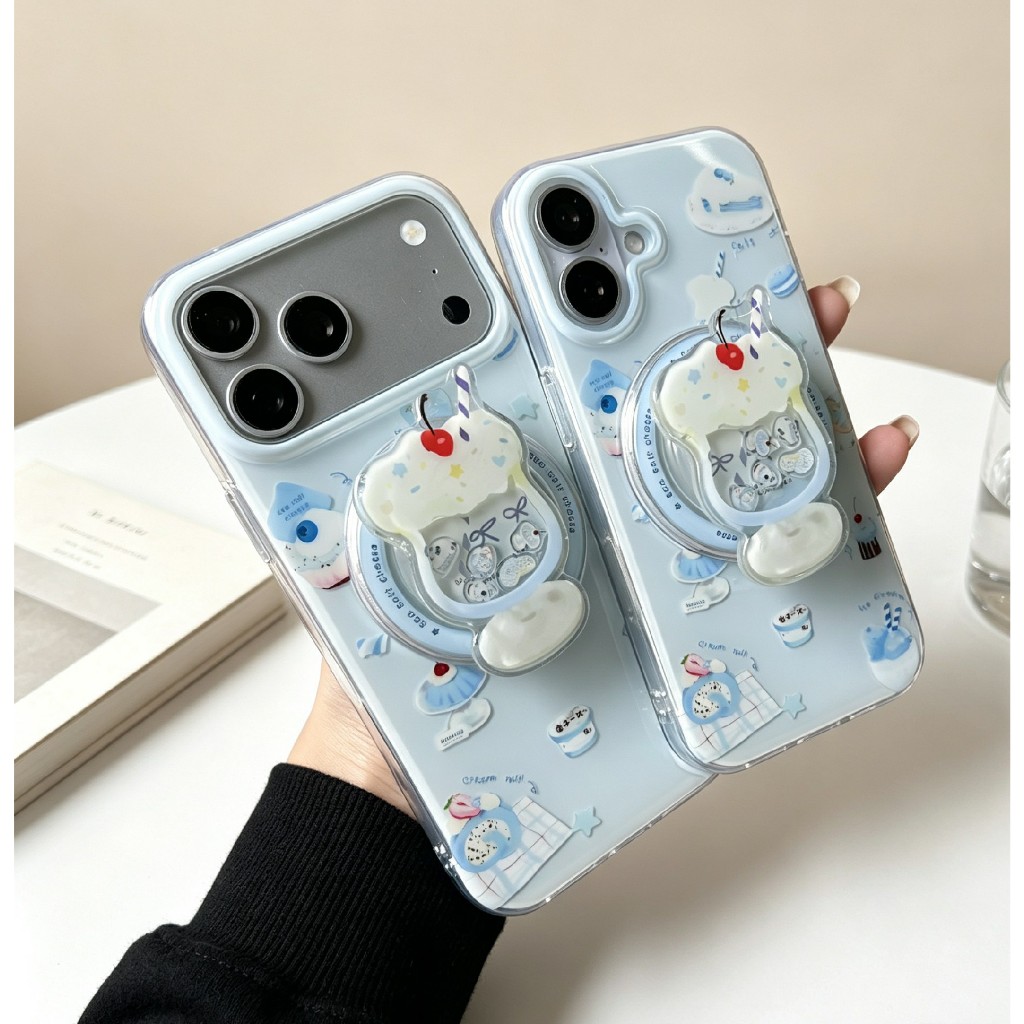 i17 17pro max i16 16pro max i15 15promax 14 14promax 13 promax เคส ป็อมอัพ ลายไอติม เคสเงา สำหรับ ไอ