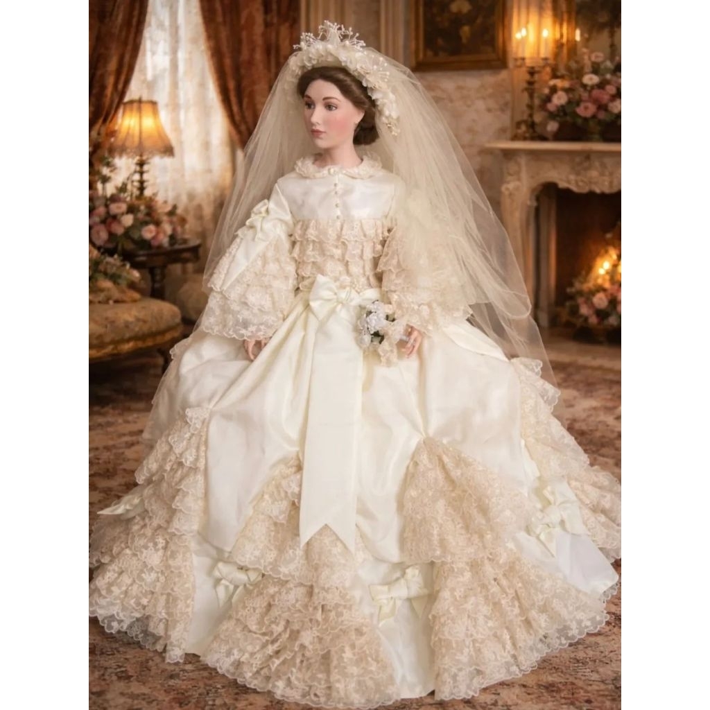 Vintage dolls /porcelain dolls Franklin Mint Heirloom Collection Queen Victoria & Albert Bride Doll 