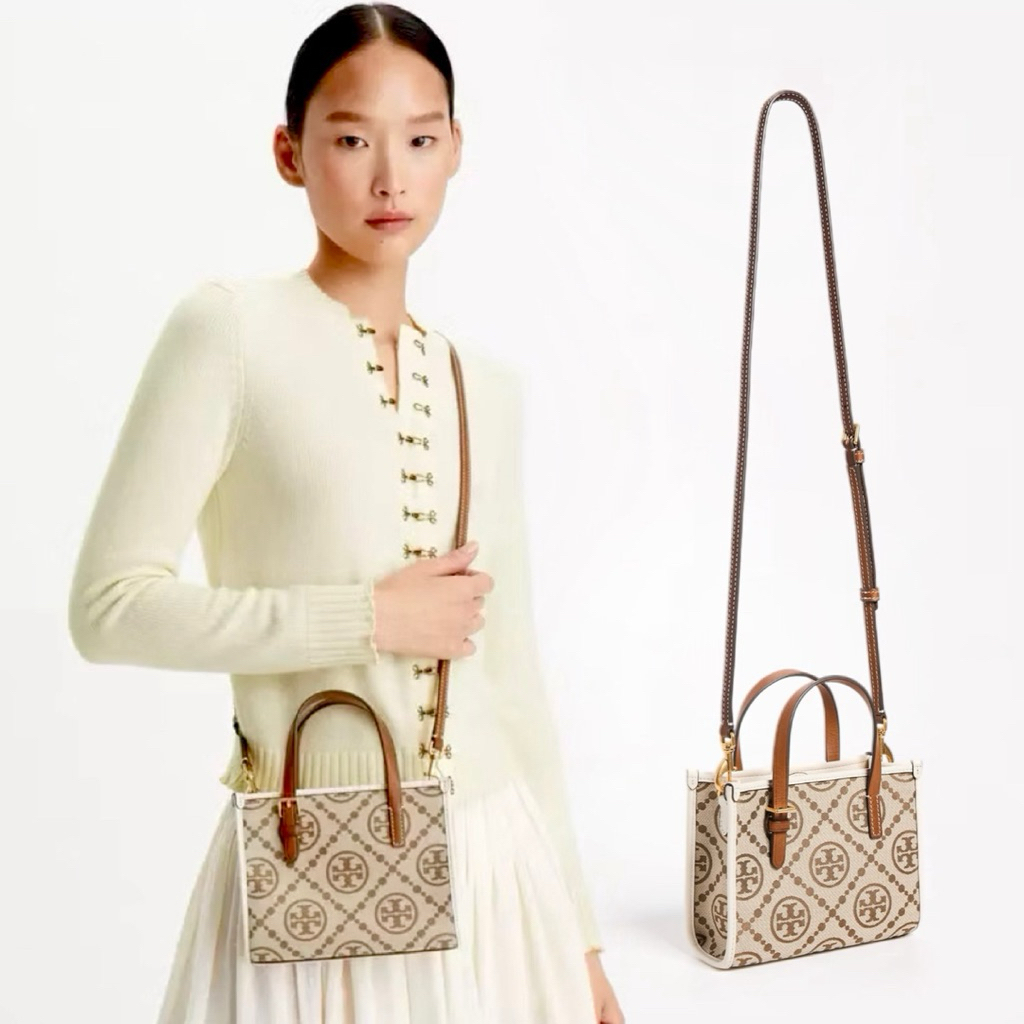 [T0RY Burch] T Monogram Jacquard Mini Tote Bag #147682
