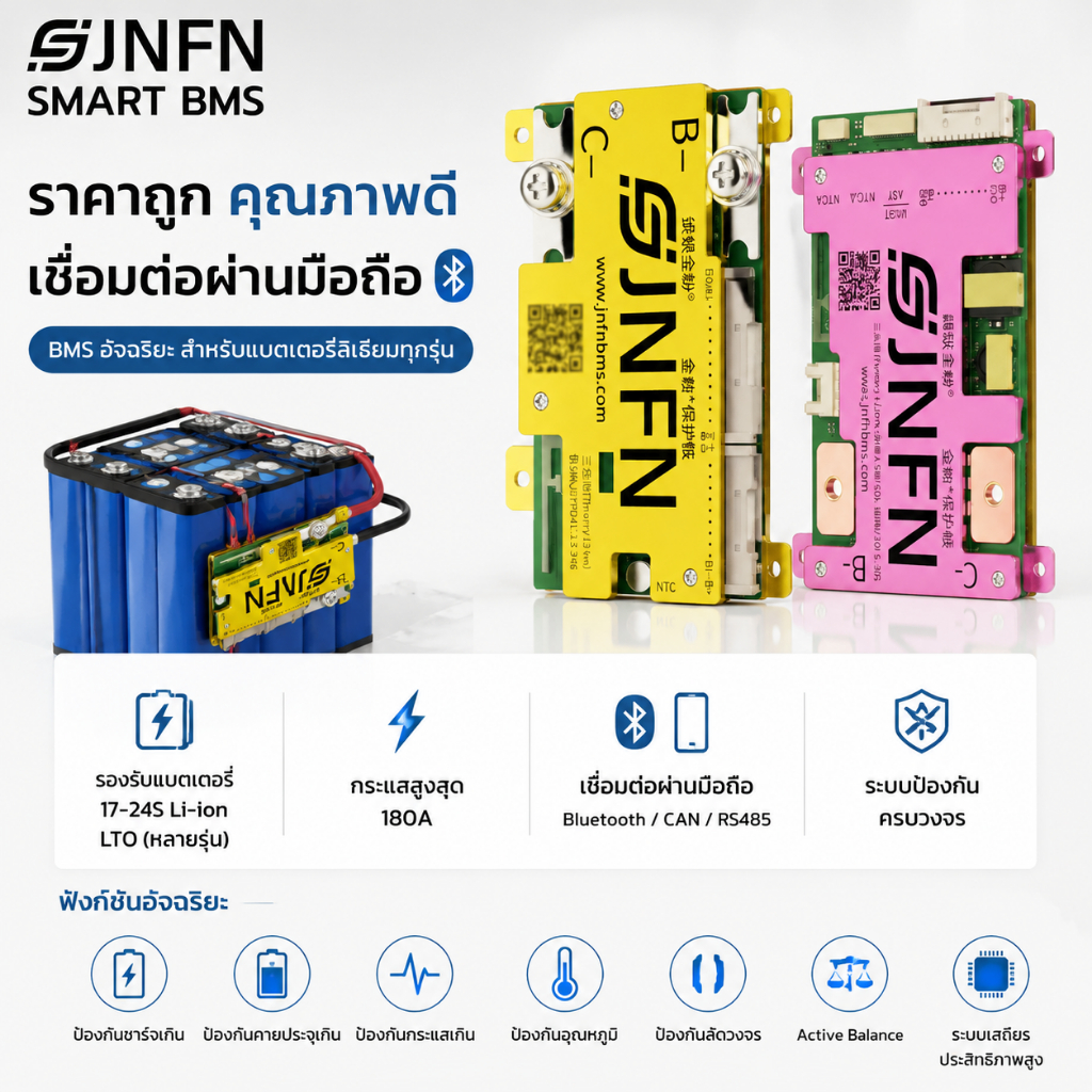 สมาร์ท BMS JNFN (Ant) Lifepo4 NMC Li-ion 4S 6S 8S 13S 16S 20S 24S 32S 40A 60A 80A 100A 150A 200A 300