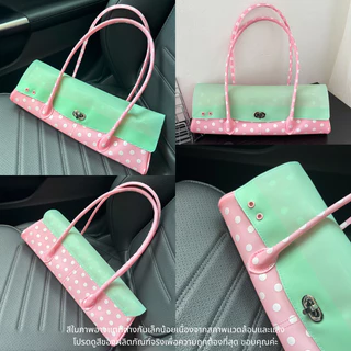 🍒💚Somethingapparels trend Polka Dot Jelly Bag-Another Hill กระเป๋าเจลลี่ลายจุดสัชมพูมิ้นจาก กระเป๋า Jelly Y2K