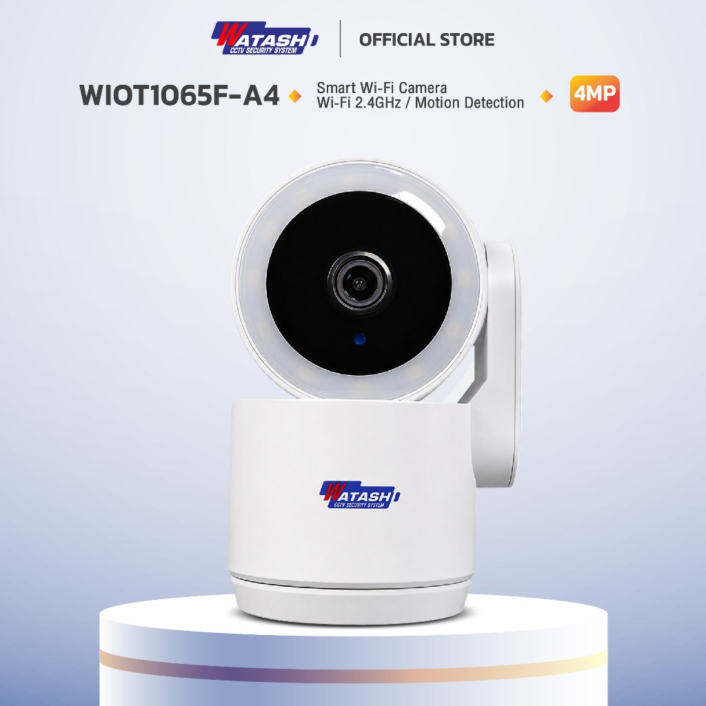 (NEW) Watashi IOTรุ่น WIOT1065F-A4 คมชัด 4 ล้าน ติดตามบุคคล โต้ตอบ2ทาง ใช้งานตอนกลางคืนได้ แจ้งเตือนไซเรน ไร้สาย