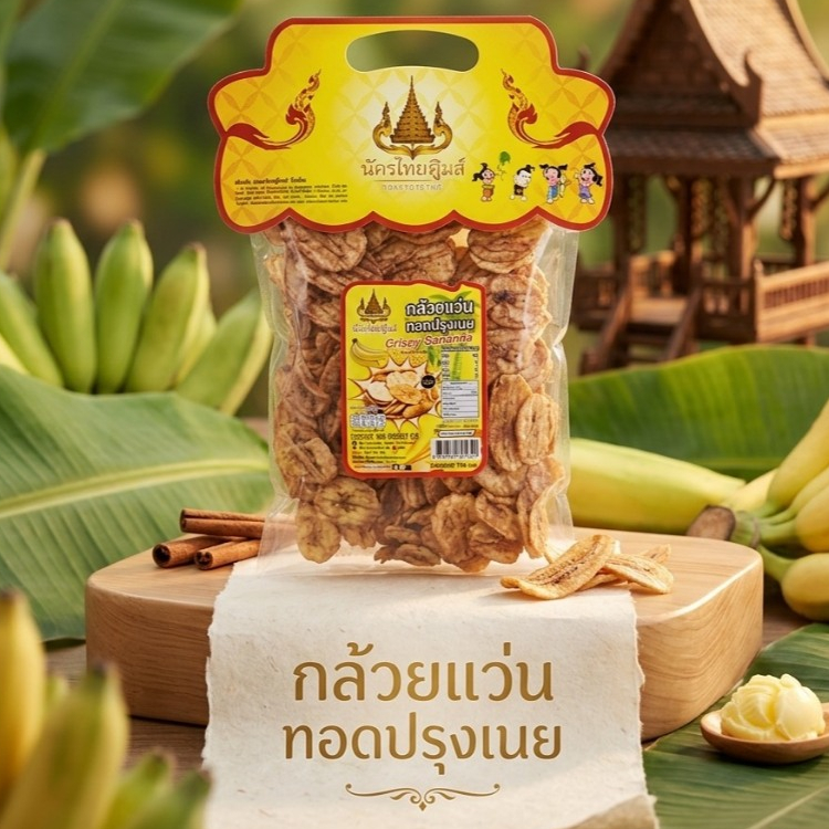 [โปร3แถม1] กล้วยแว่นทอดปรุงเนย 150/300 กรัม