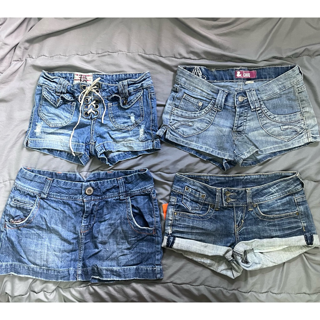 กางเกง ขาสั้น เอวต่ำ งานน่ารัก ลงใหม่ 17/8/69 y2k งานแบรนด์ diesel boot cut ทหาร