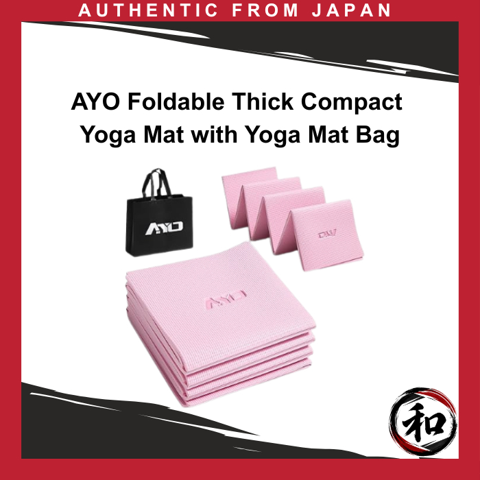 AYO Foldable Thick Compact Yoga Mat with Yoga Mat Bag [Direct from Japan]