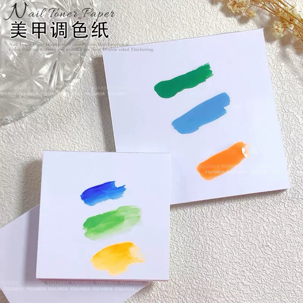 กระดาษผสมสีเจล 50 แผ่น/แพ็ค (7.5*7.5 cm.) กระดาษมันรองผสมสีเจล ใช้ได้สองด้าน แบบเช็ดได้ พร้อมส่ง