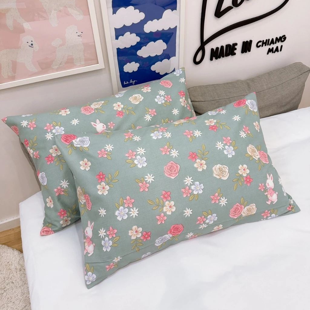 ปลอกหมอน ขนาด 20x30นิ้ว  ผ้าคอตตอน เนื้อผ้านุ่ม ระบายอากาศได้ดี thumbnail 8