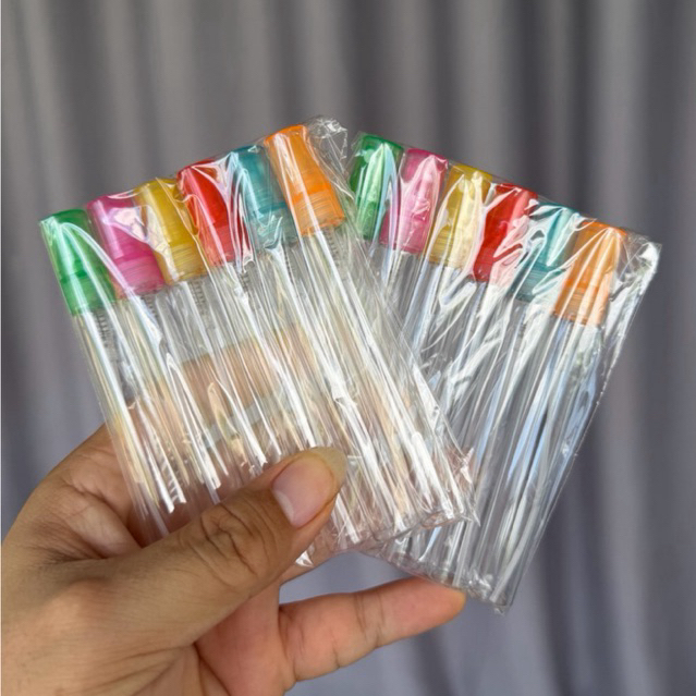 หลอดเปล่า ขวดเปล่า คละสี แบบ 10 โหล(120 หลอด) ใช้แบ่งน้ำหอม แอลกอฮอล์ ของเหลว ขนาด 10 มล.