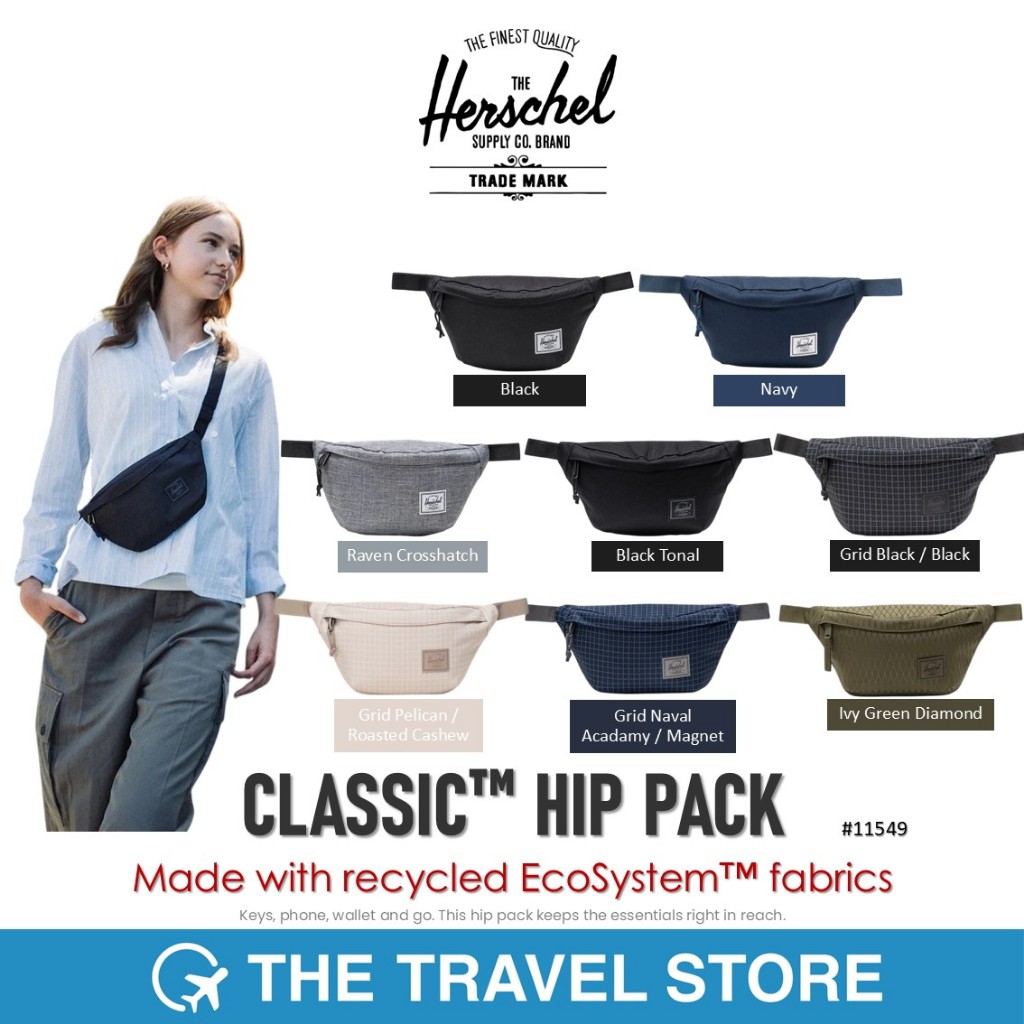 Herschel Supply CLASSIC™ HIP PACK Made with recycled EcoSystem™ fabrics กระเป๋าคาดอก คาดเอว