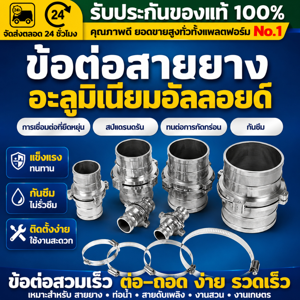 （COD）ข้อต่อสวมเร็วสายยาง อะลูมิเนียมอัลลอยด์ ข้อต่อท่อน้ำ สายดับเพลิง สายฉีดน้ำ งานเกษตร ทนแรงดัน กันสนิม ใช้งานสะดวกมาก