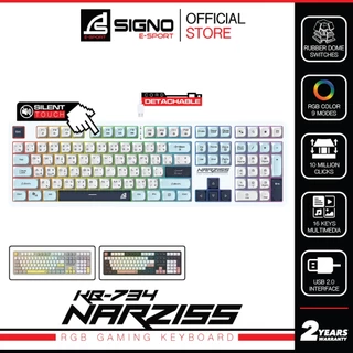 SIGNO KB-734 คีย์บอร์ดเกมมิ่ง Gaming Keyboard (Rubber Dome Switch) ไฟ RGB