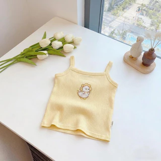Babyonline(Y189)G1-OF2 (ส่งด่วน1วัน)เสื้อสายเดี่ยวแฟชั่นสำหรับเด็กผู้หญิง สีพาสเทล ผ้านิ่ม ใส่สบาย