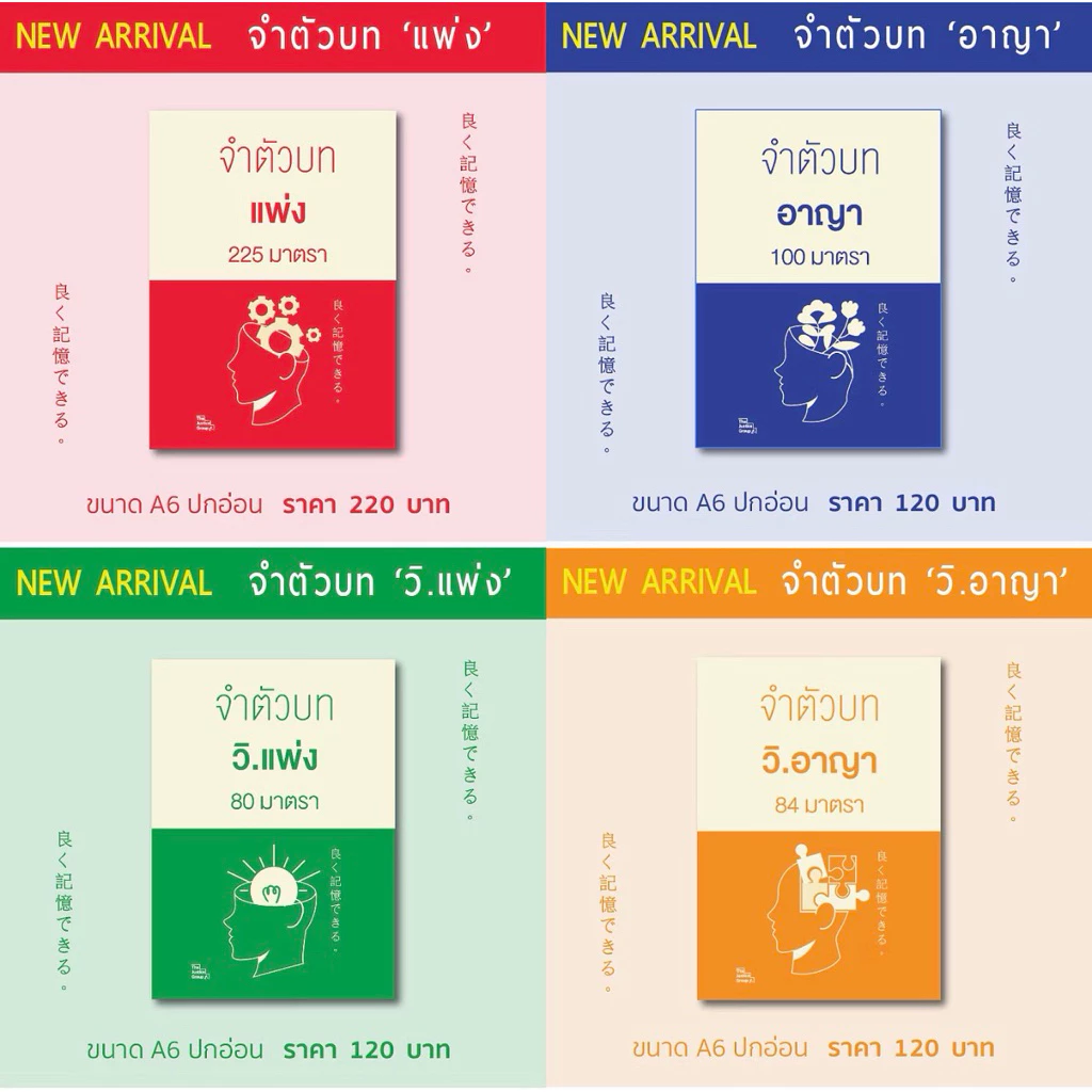 หนังสือ จำตัวบท ขนาด A6 คัดมาตราสำคัญ + ฎีกาน่าสนใจ