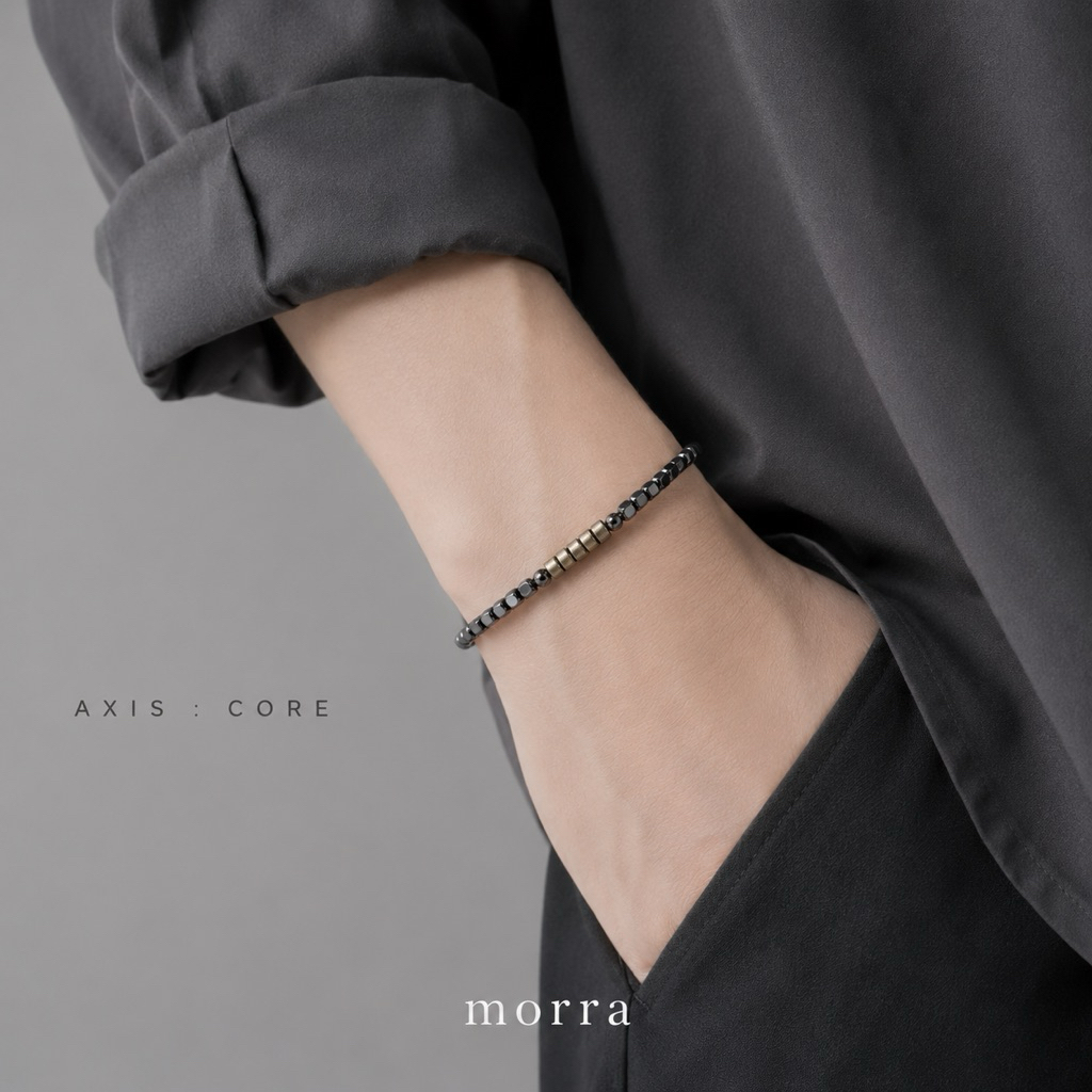 AXIS CORE CUBE มั่งคั่ง มั่นคง กำไลหิน Hematite & Pyrite Hematite