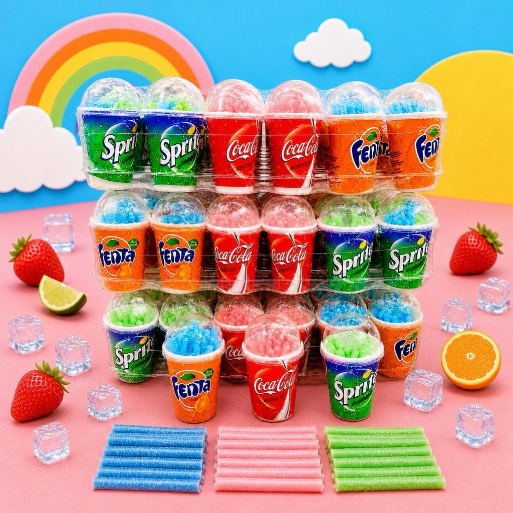 ซีซีสติ๊กแท่ง แก้ว น้ำอัดลม 3 รส [ 1 แพ็ค 30 ชิ้น ]