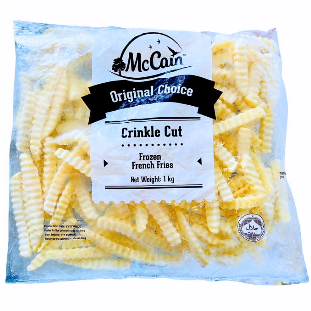 <สั่งในไลฟ์ลด50%>เฟรนซ์ฟรายส์เส้นหยัก 1 kg ตราMcCain สินค้าคุณภาพนำเข้าจากนิวซีแลนด์ **ทอดก่อนทาน