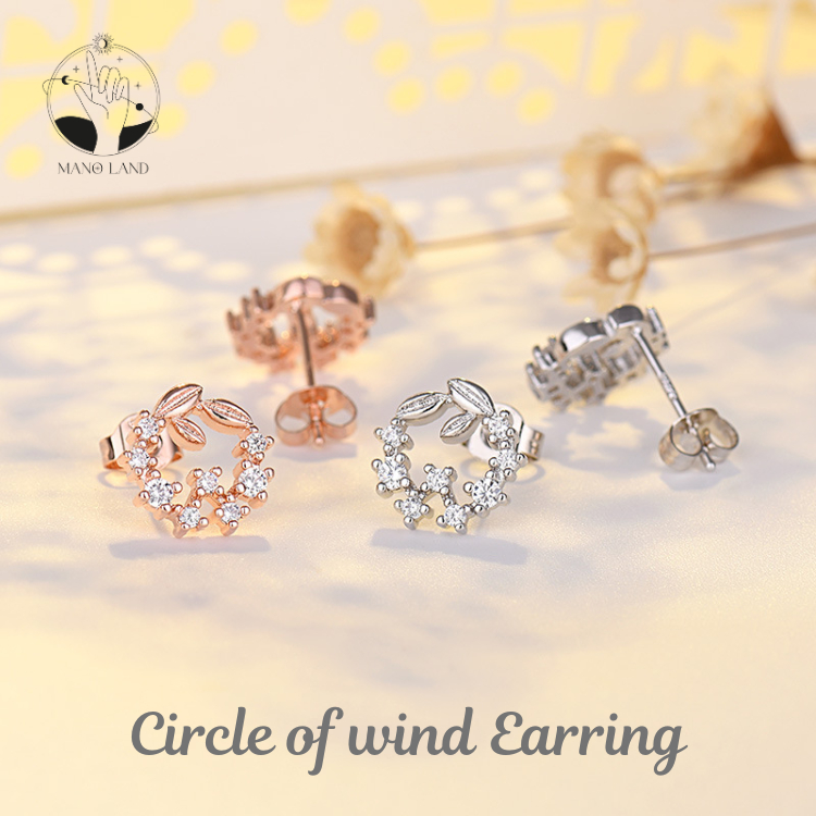 MNL ต่างหูห่วง Circle of wind สีเงิน ดีไซน์หรูหรา ลุคคุณหนู แมชได้ทุกลุค ใส่ได้ทุกวัน สไตล์เกาหลี ทุกโอกาส ทุกวัย แวววาว