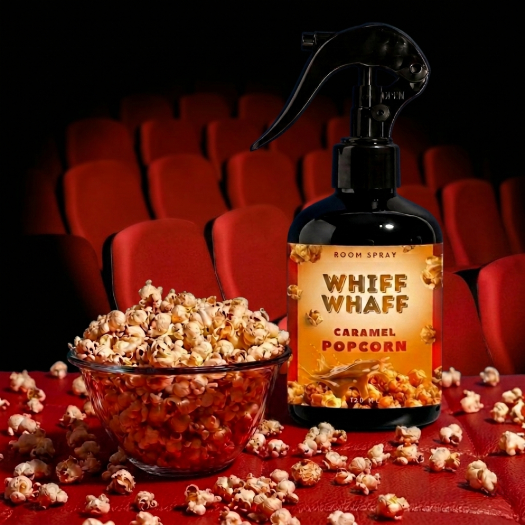 สเปรย์หอมกลิ่นคาราเมลป๊อปคอร์น Caramel Popcorn Whiffwhaffวิปวัป Roomspray Diffuser ก้านไม้หอม กลิ่นโรงหนัง โรงภาพยนตร์