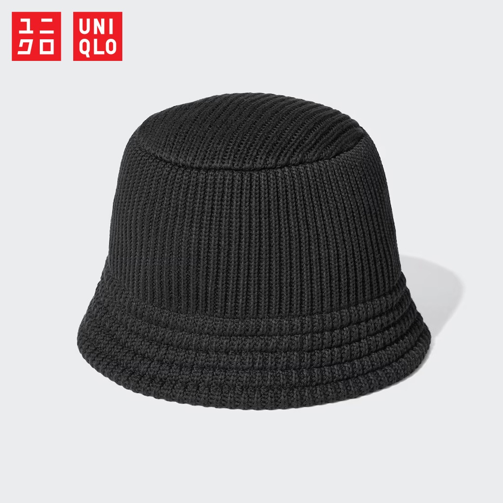 หมวกบักเก็ต Uniqlo - Knitted 09 Black