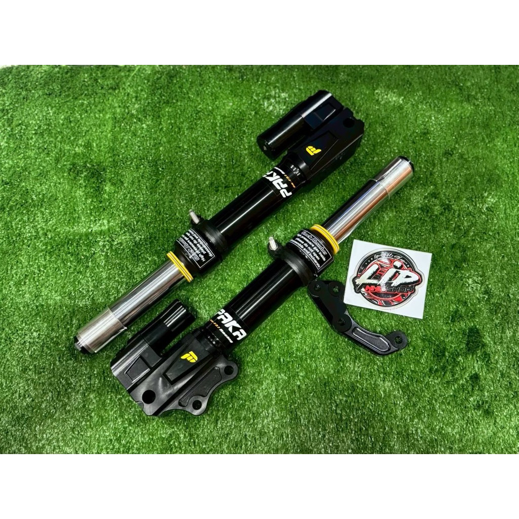 โช๊คหน้า Paka แท้ สีดำ ปรับ 2 จุด ตรงรุ่น Giorno / LEAD / Pcx แถม ขาปั้ม + แกนล้อ