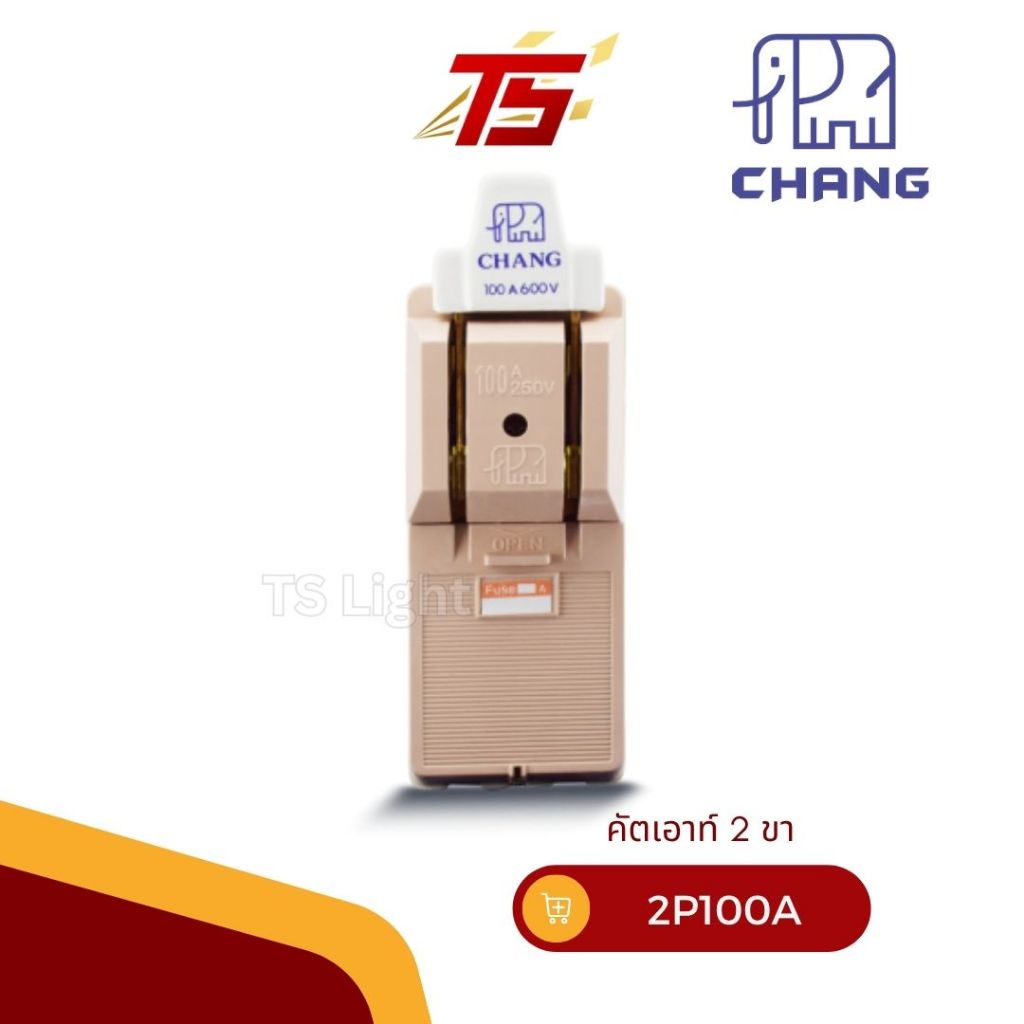 CHANG คัทเอาท์ ช้าง 2P 100A /  3P 60A/ 3P 100A  อุปกรณ์ตัดต่อกระแสไฟฟ้า พร้อมฟิวส์ในกล่อง ของแท้ 100
