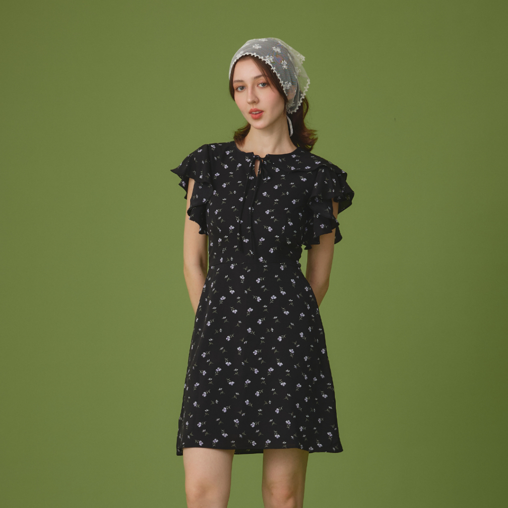 Pixie Dandelion Dress (Black) เดรสดำ เดรสสั้น