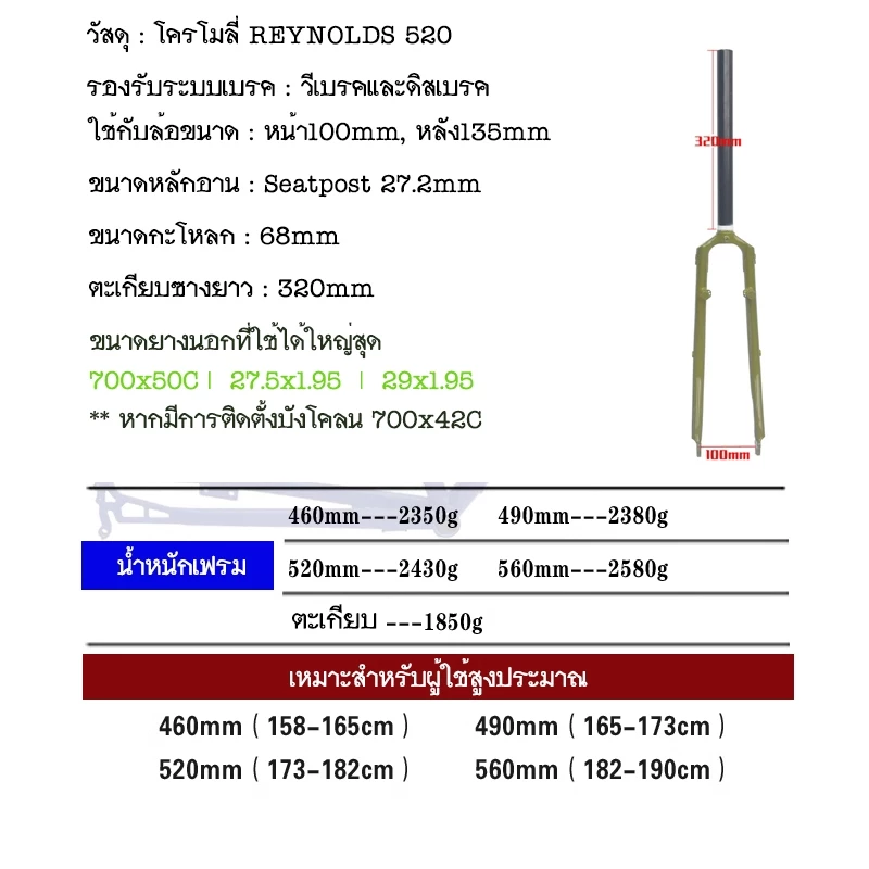 เฟรมจักรยานทัวร์ริ่ง DARKROCK TRAVEL 700 Touring Frameset สำหรับล้อ 700c/27.5" เฟรมคุณภาพ ในราคาย่อมเยาว์ thumbnail 10