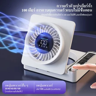Dual-purpose fan for desktop placement and wall mounting, powerful silent brushless motor, 5 adjustable wind speeds, fol