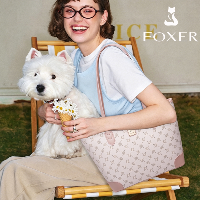 FOXER حقيبة يد نسائية كبيرة بسيطة — صورة 4